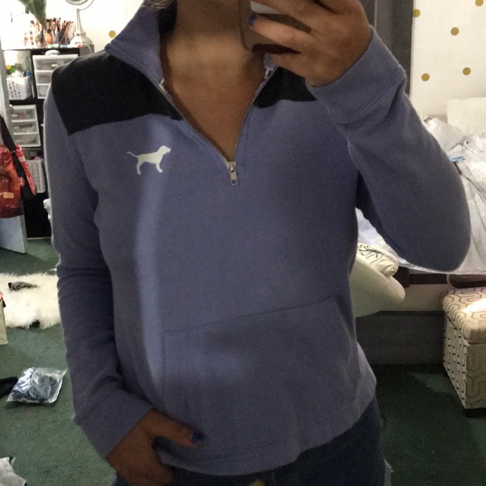 VS Pink Fleece Half ZIP